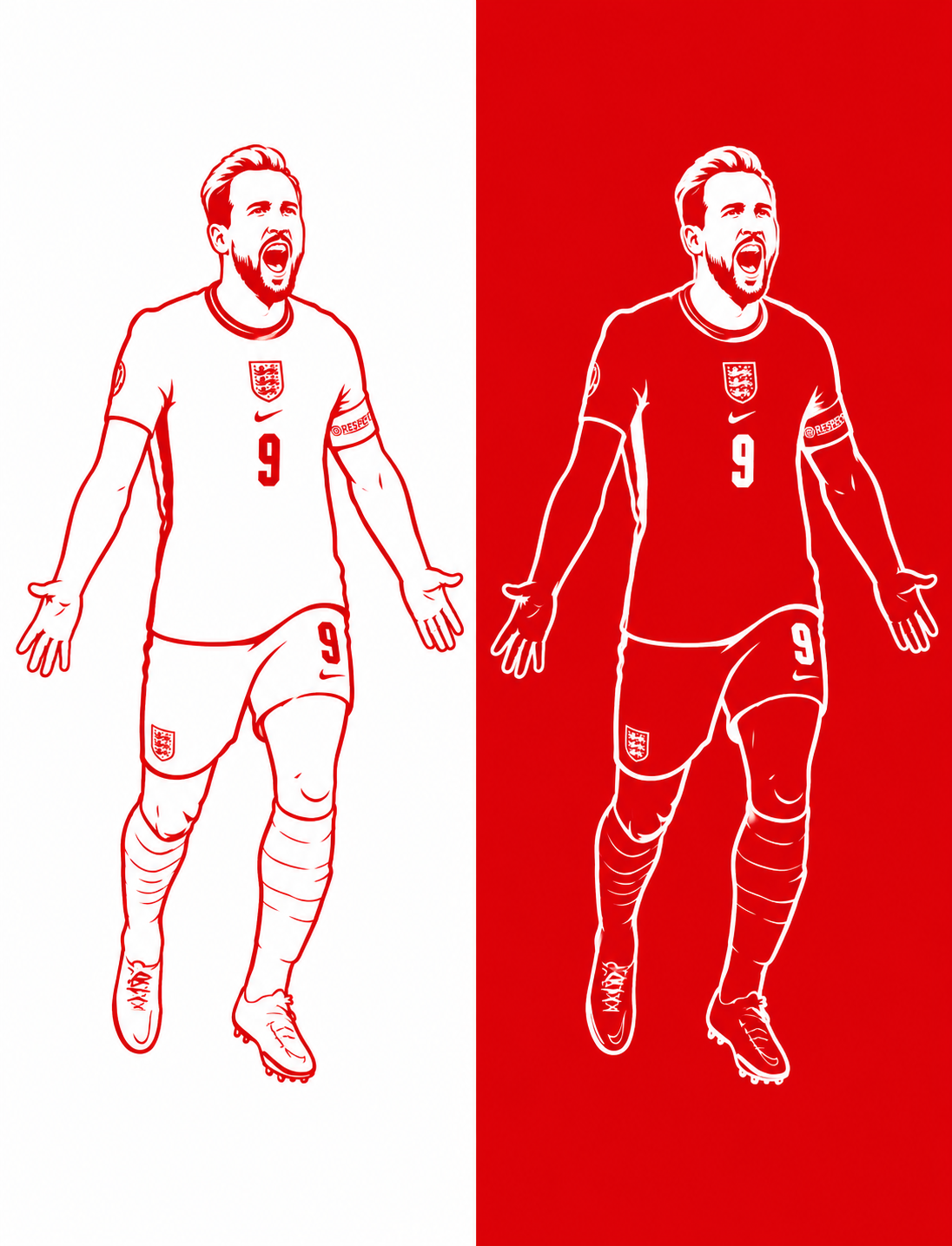 England // 1st Cap – Kane Goal Celebration White Premium T Shirt